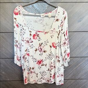 Daytrip Floral Blouse - Pink and White